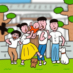 Captura a la foto de la familia feliz