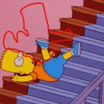 Atrapa a Bart en las escaleras