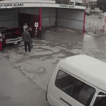 Grandpa comes to wash his car