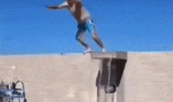 Jump Into Pool From Wall