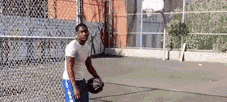 An impressive basketball trick