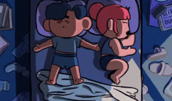 Animation of you and me in bed