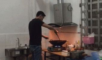 Here normal cooking something for dinner