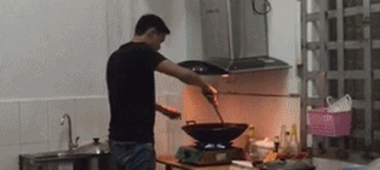 Here normal cooking something for dinner