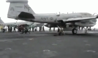 Airplane Taking Off from Aircraft Carrier