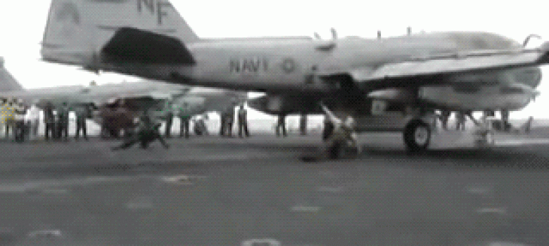 Airplane Taking Off from Aircraft Carrier