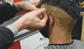 Cut hair with wax