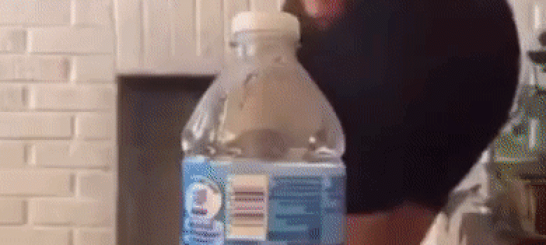 Strange way to open bottle