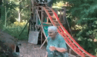 20 year old makes grandpa roller coaster