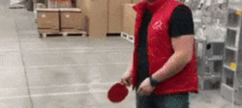Playing Ping Pong in Store
