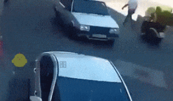 Woman learning to drive a motorcycle