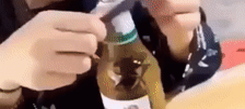 Opening bottle with hair