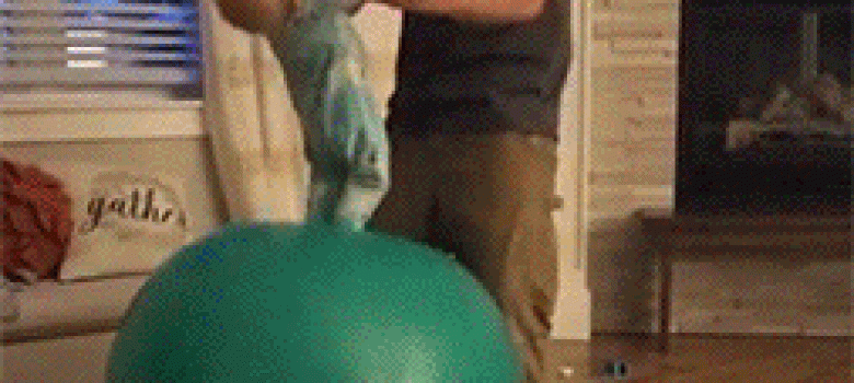 Dad and son playing with ball