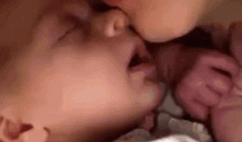 Cute baby and mommy