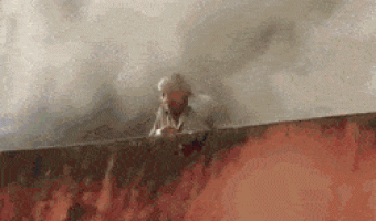 Saving the old man from fire